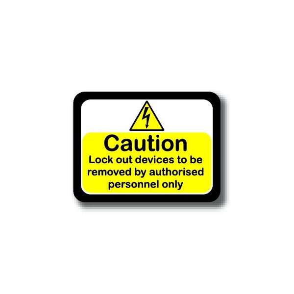 Ergomat 24in x 18in RECTANGLE SIGNS - Caution Lock Out Devices To Be Removed By Authorized Personnel Only DSV-SIGN 432 #2032 -UEN - main